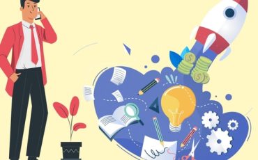 رسم يوضح 10 خطوات للانطلاق في عالم ريادة الأعمال من الفكرة إلى النجاح والتمويل